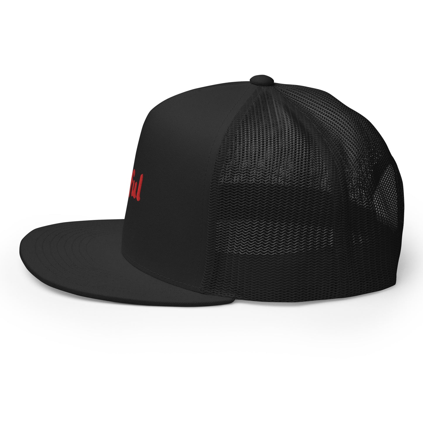 Peaceful Trucker Cap Red Embroidered