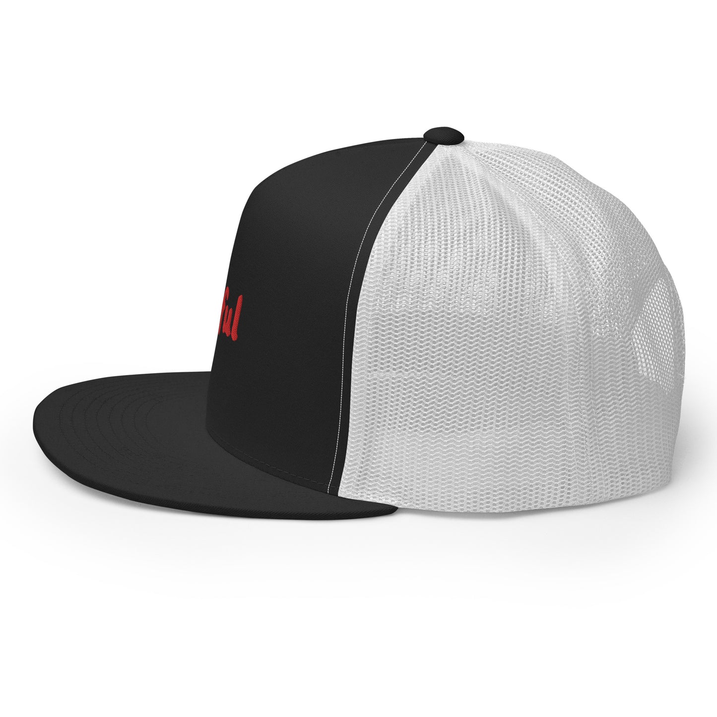 Peaceful Trucker Cap Red Embroidered