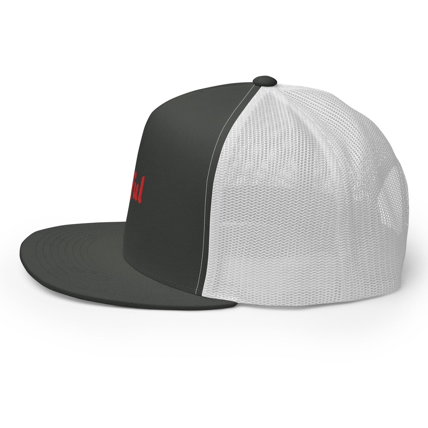 Peaceful Trucker Cap Red Embroidered