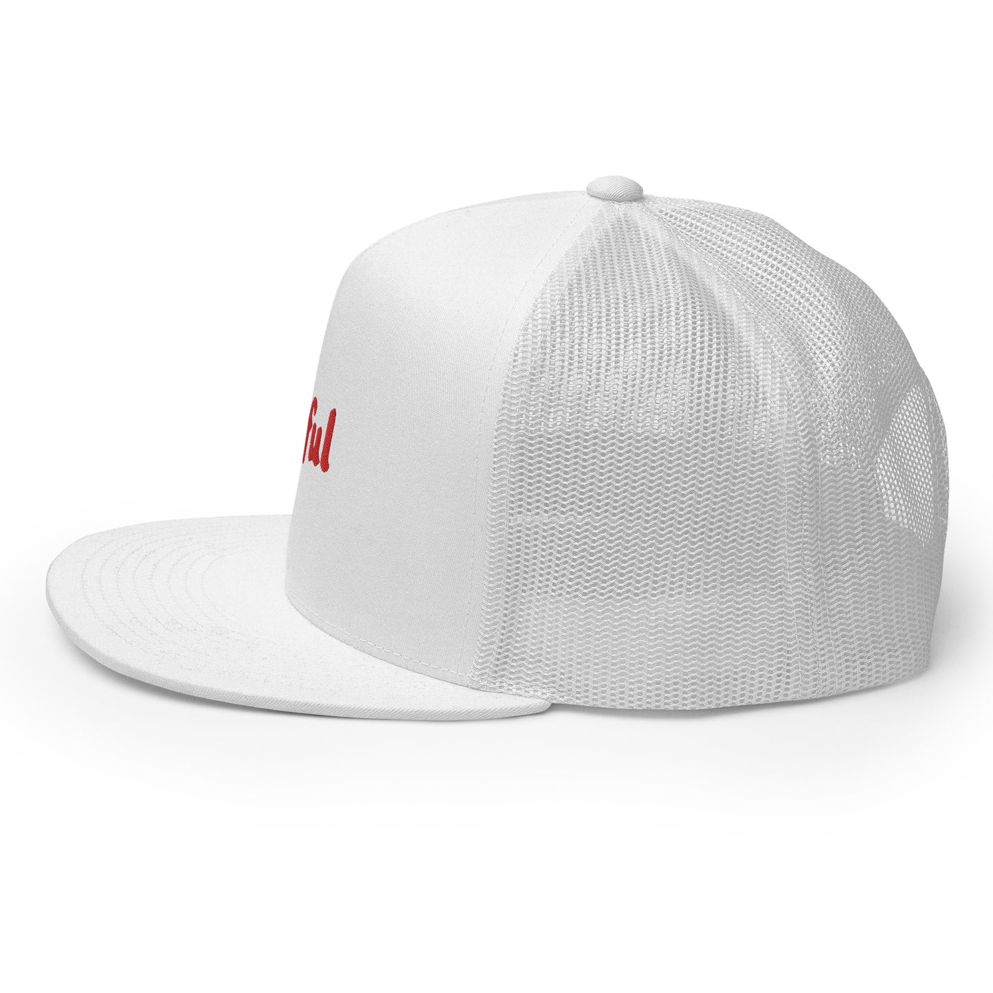 Peaceful Trucker Cap Red Embroidered