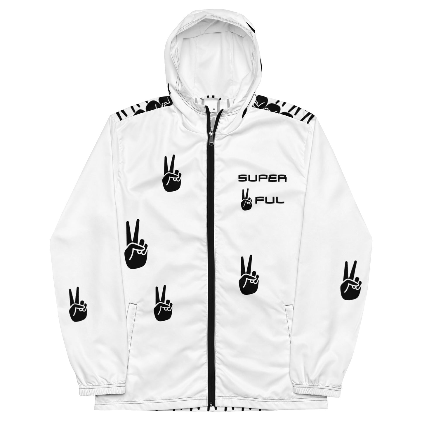 Men’s Black and White Super Peaceful windbreaker