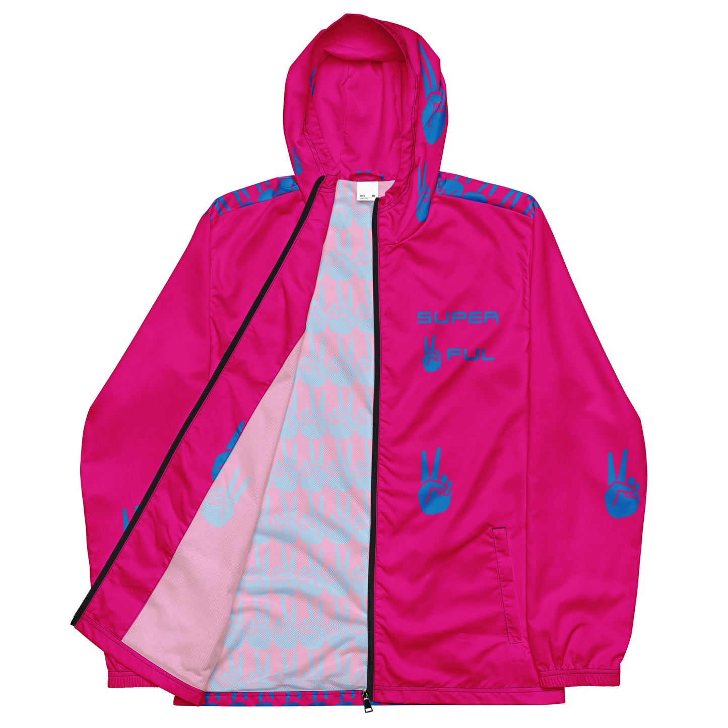 Pink and Blue Peaceful Matrix windbreaker