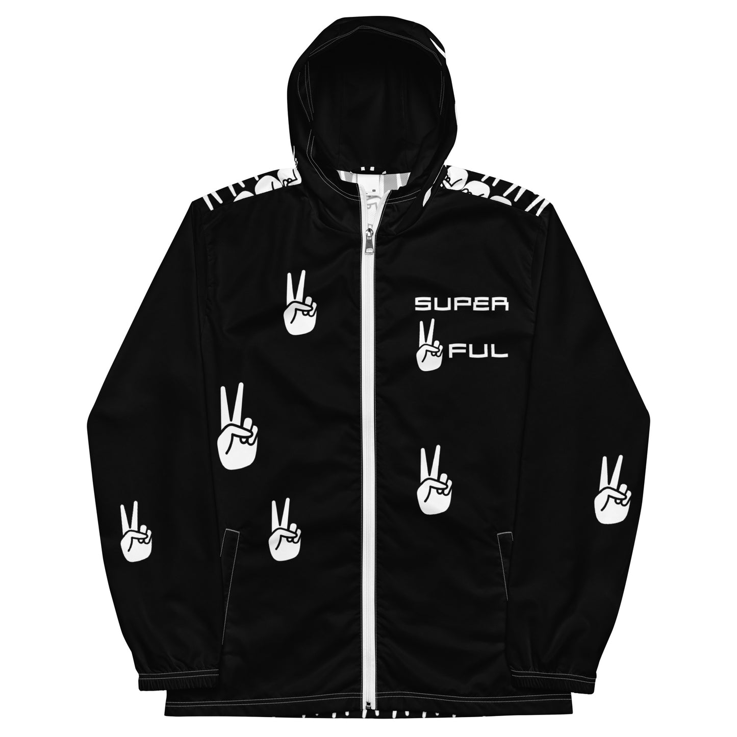 Men’s White and Black (Zebra) Super Peaceful windbreaker