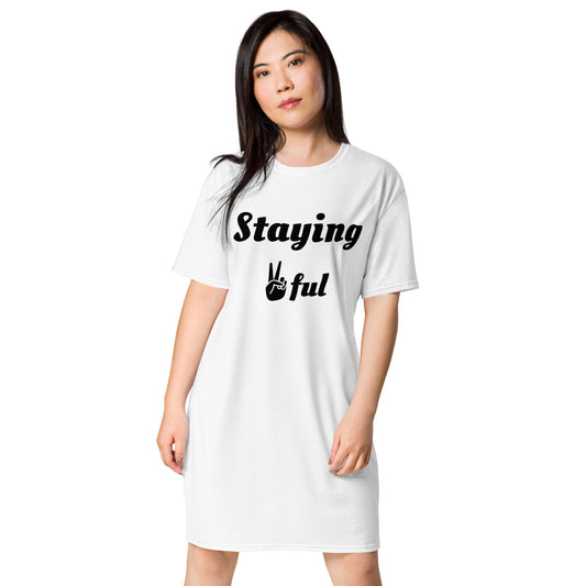 Staying Peaceful T-shirt dress 2XS-6XL