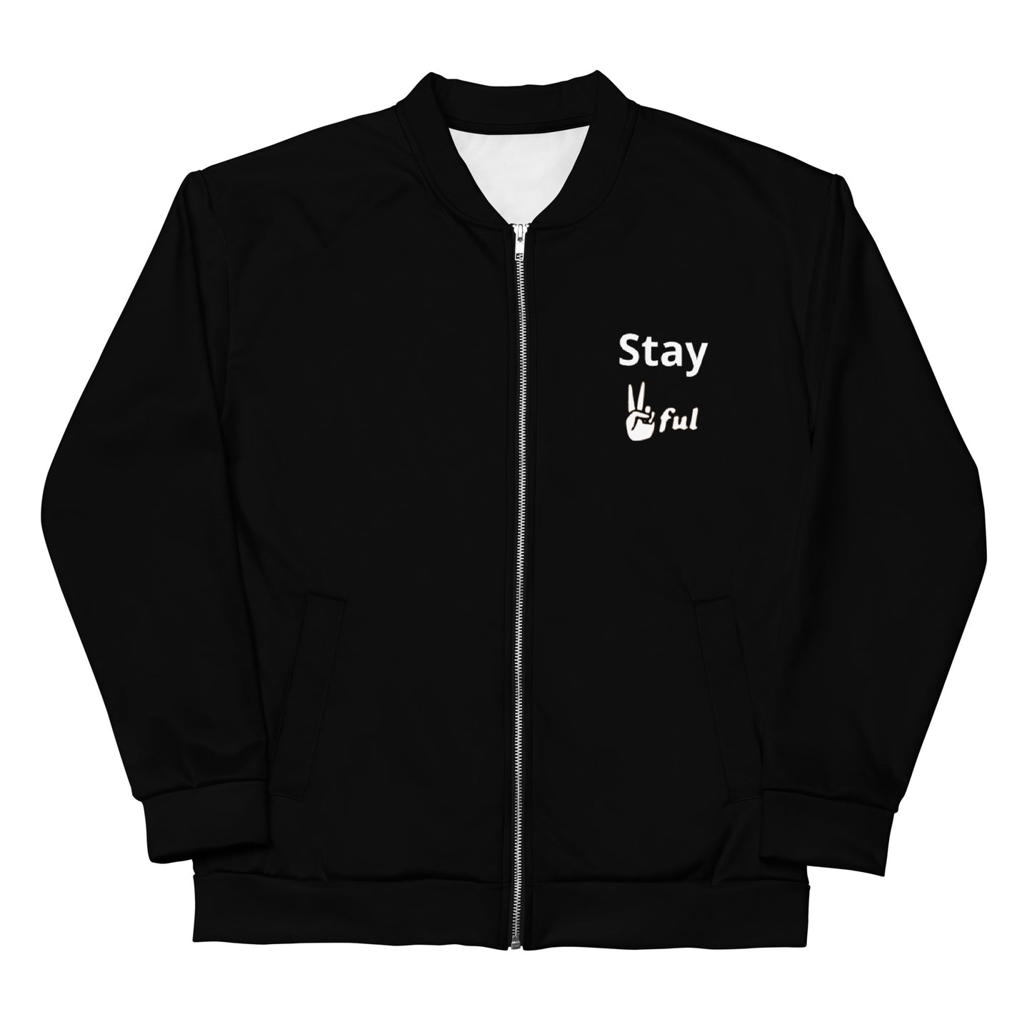 Unisex Stay Peaceful Bomber Jacket