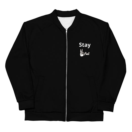 Unisex Stay Peaceful Bomber Jacket