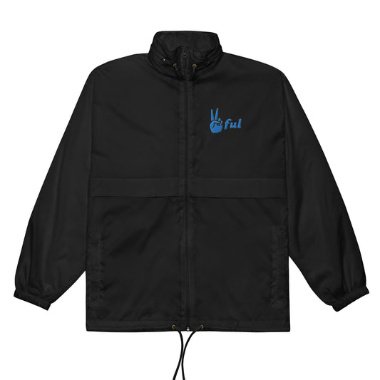 Unisex Light Blue Accent Peaceful Windbreaker