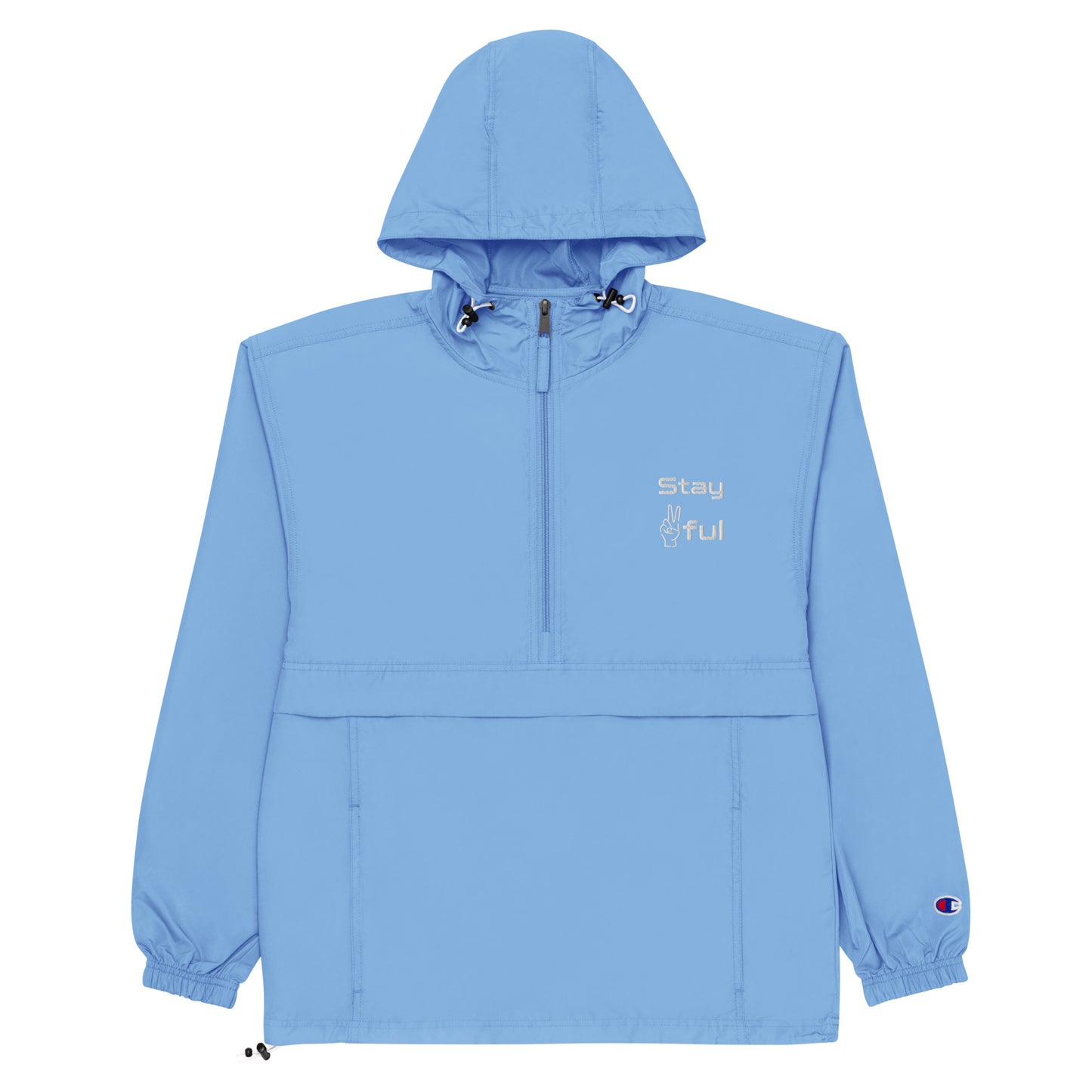 Stay Peaceful Embroidered Champion Packable Jacket