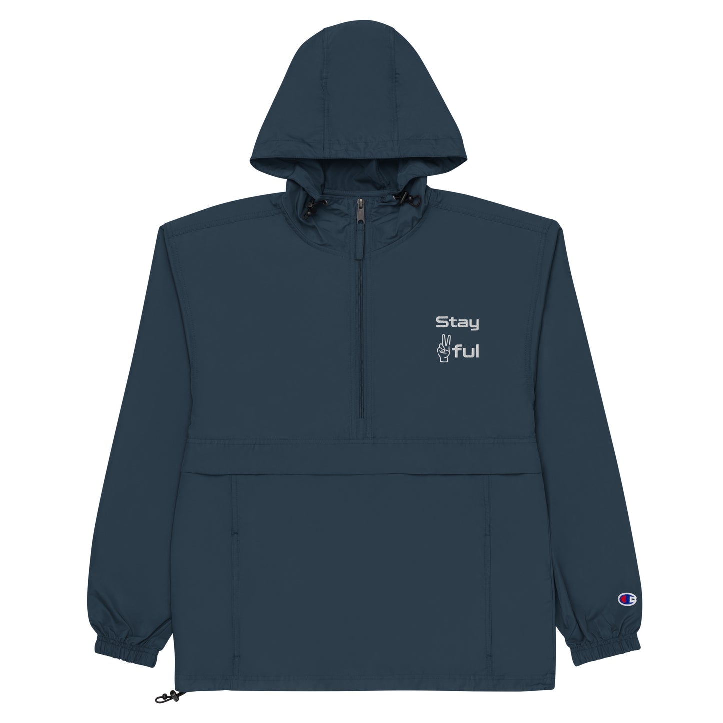 Stay Peaceful Embroidered Champion Packable Jacket