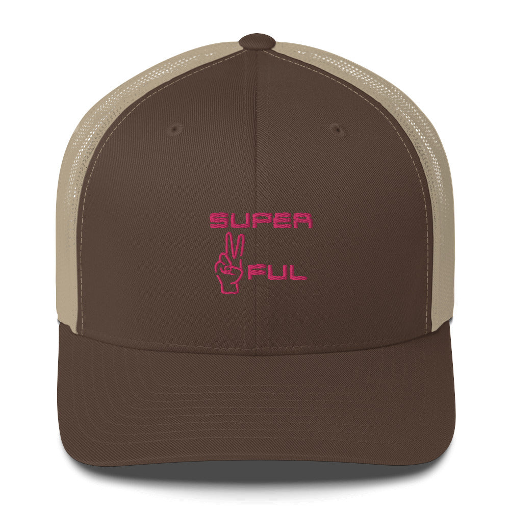 Super ✌️ful hat (pink lettered)