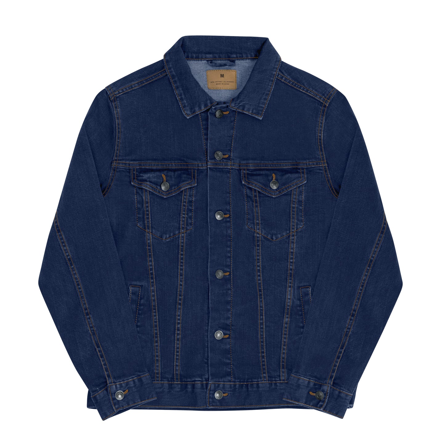 Unisex denim jacket with peaceful logo