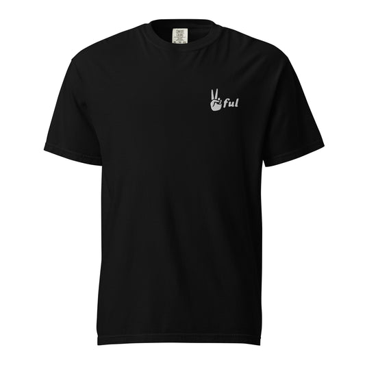 Unisex Embroidered Peaceful garment-dyed heavyweight t-shirt