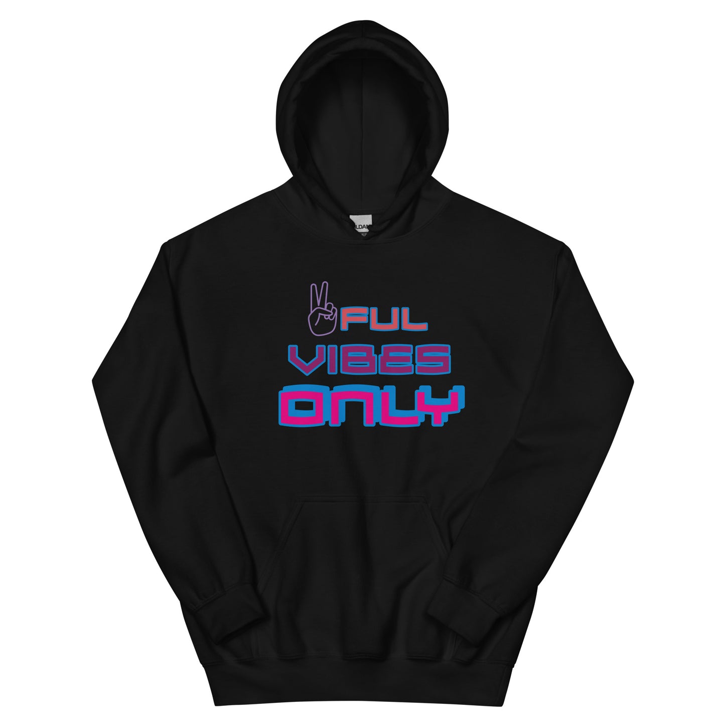 Peaceful Vibes Only (Blue and Purple Lettering) Unisex Hoodie
