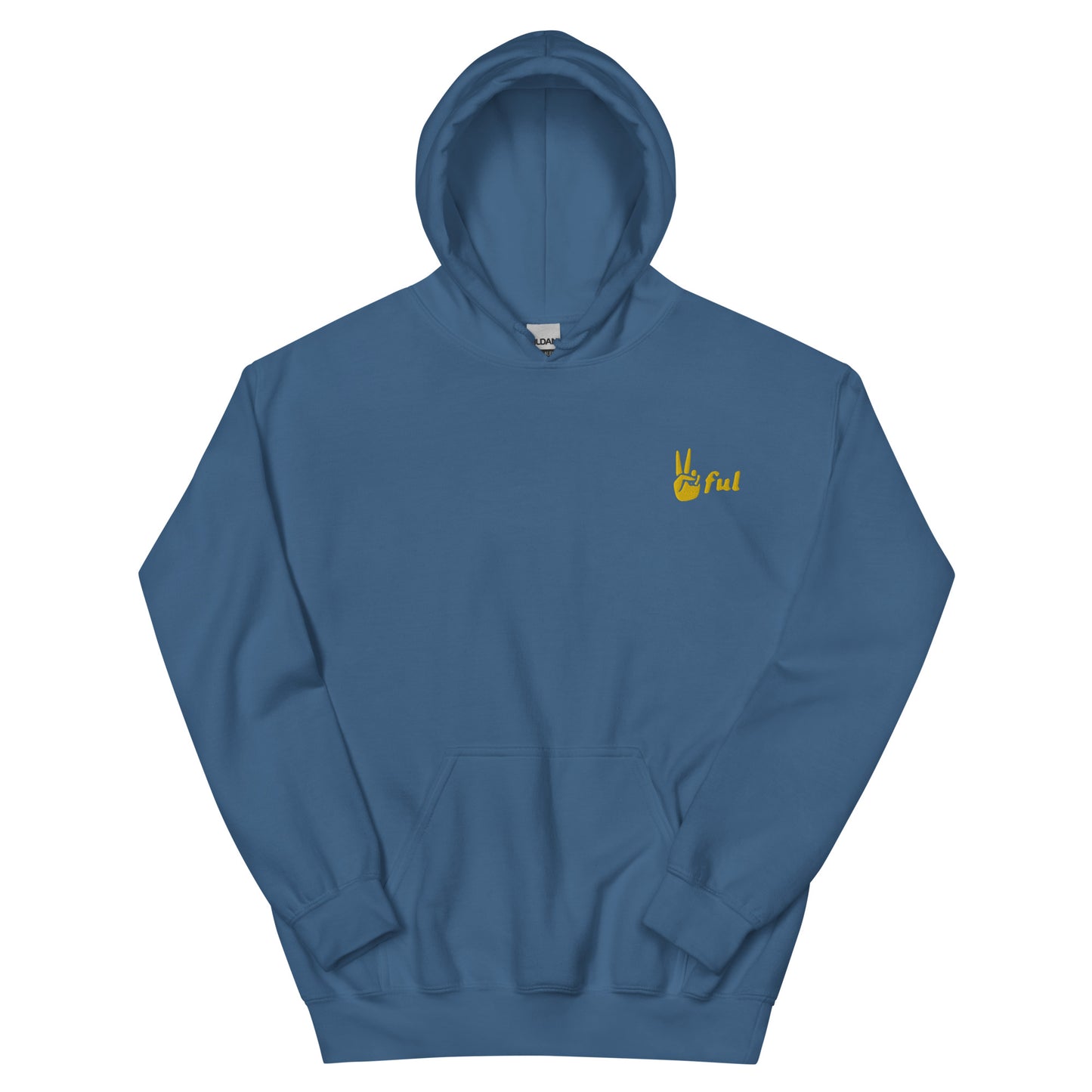 Peaceful Yellow Embroidered Unisex Hoodie