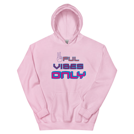 Peaceful Vibes Only (Blue and Purple Lettering) Unisex Hoodie