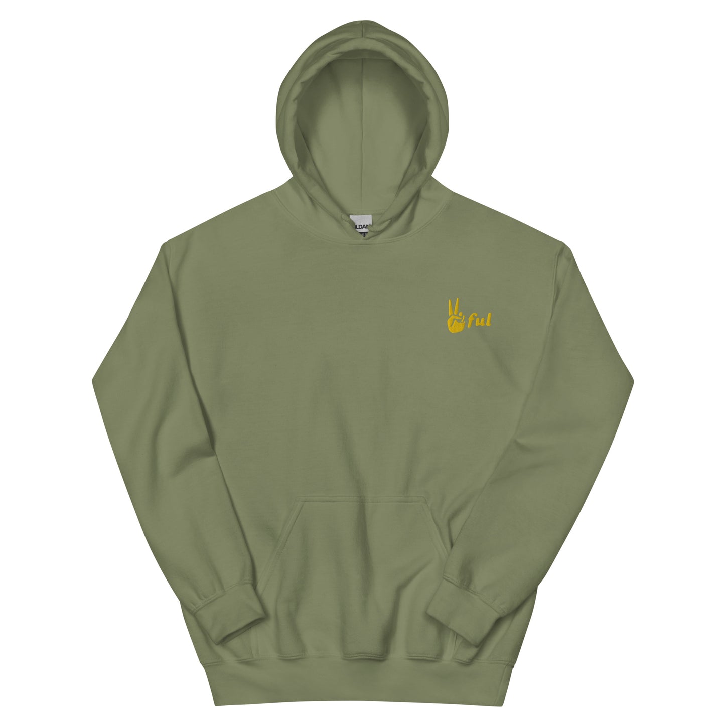 Peaceful Yellow Embroidered Unisex Hoodie