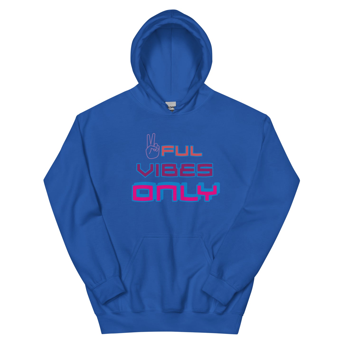 Peaceful Vibes Only (Blue and Purple Lettering) Unisex Hoodie