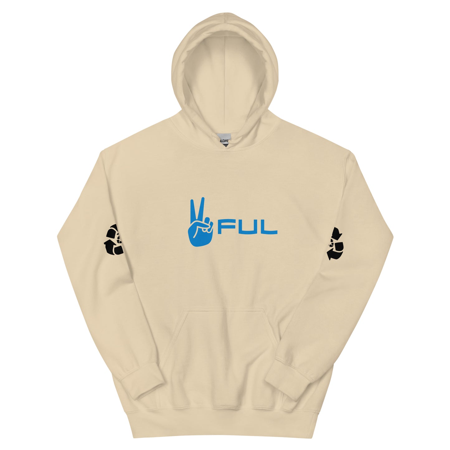 Unisex Double Up on Recycling Peaceful Hoodie S-5XL