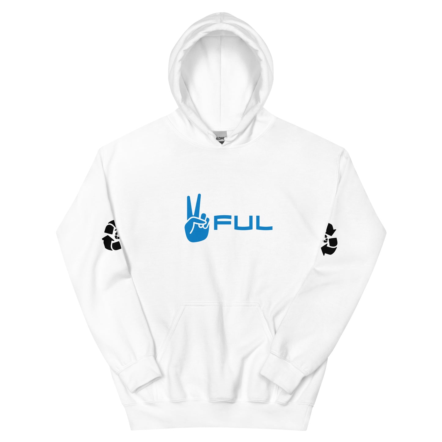 Unisex Double Up on Recycling Peaceful Hoodie S-5XL