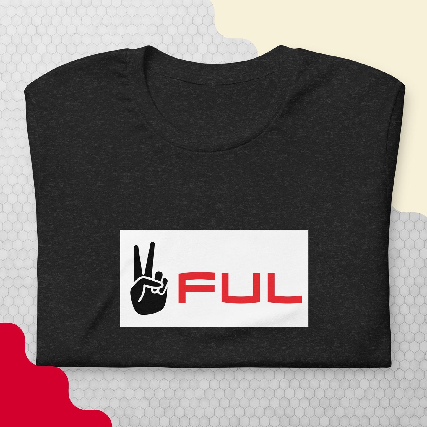 ✌️ful Red White and Black Shirt