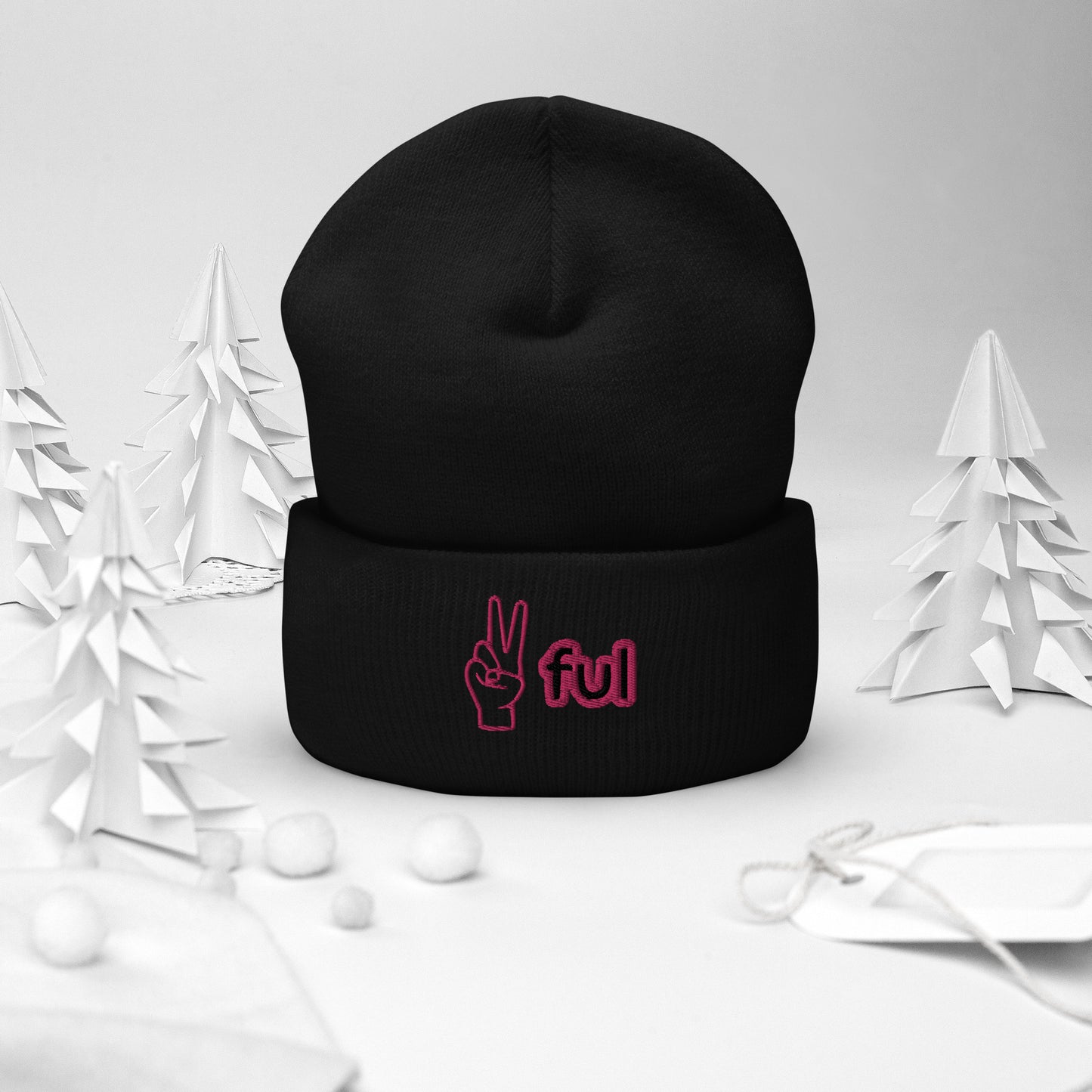 BLACK X PINK Cuffed Peaceful Beanie
