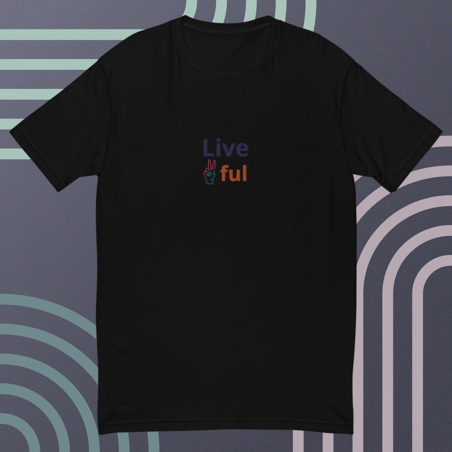 Multicolored "Live ✌️ful" T-Shirt