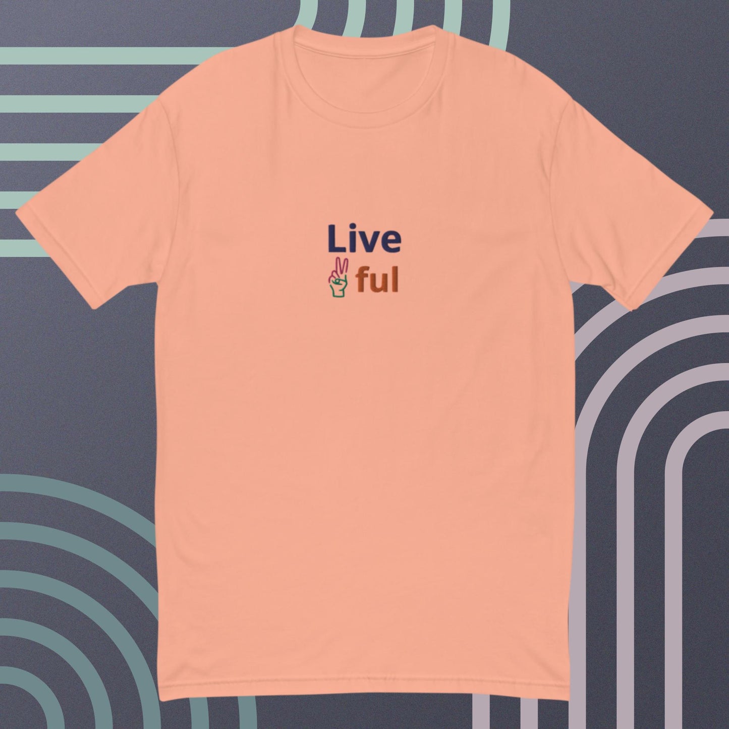 Multicolored "Live ✌️ful" T-Shirt