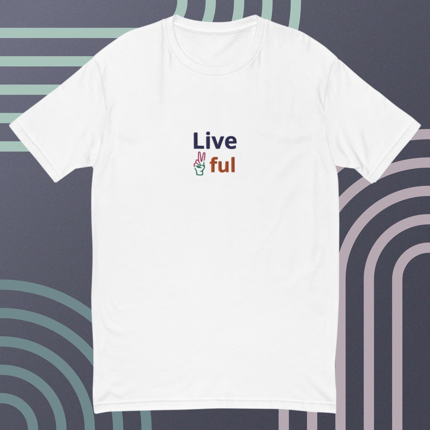 Multicolored "Live ✌️ful" T-Shirt
