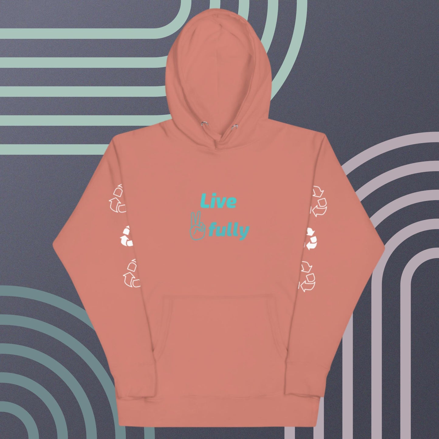 Unisex White 100% cotton sweatshirt, Assorted colors,  Long sleeve, Live Peacefully, peaceful logo