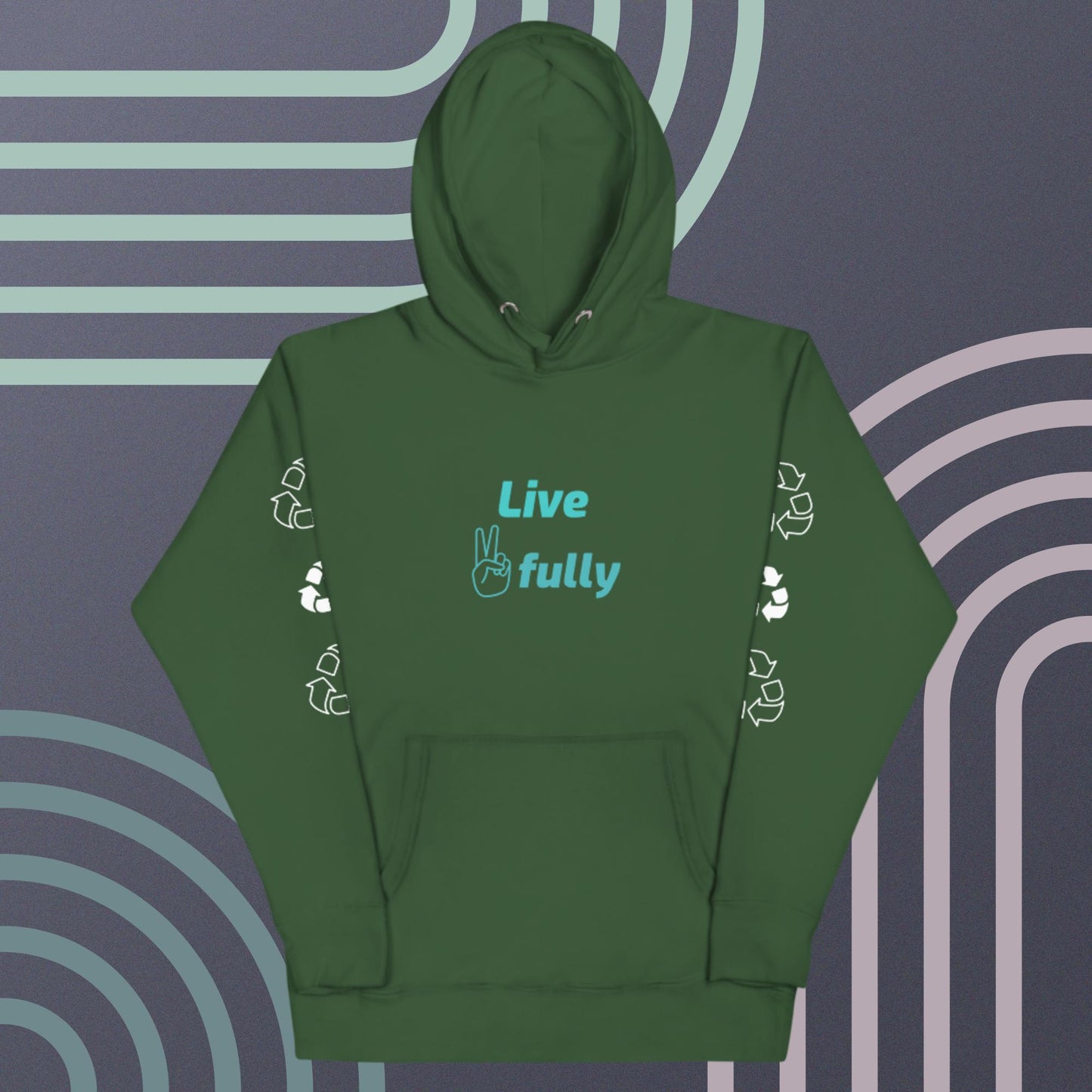 Unisex White 100% cotton sweatshirt, Assorted colors,  Long sleeve, Live Peacefully, peaceful logo