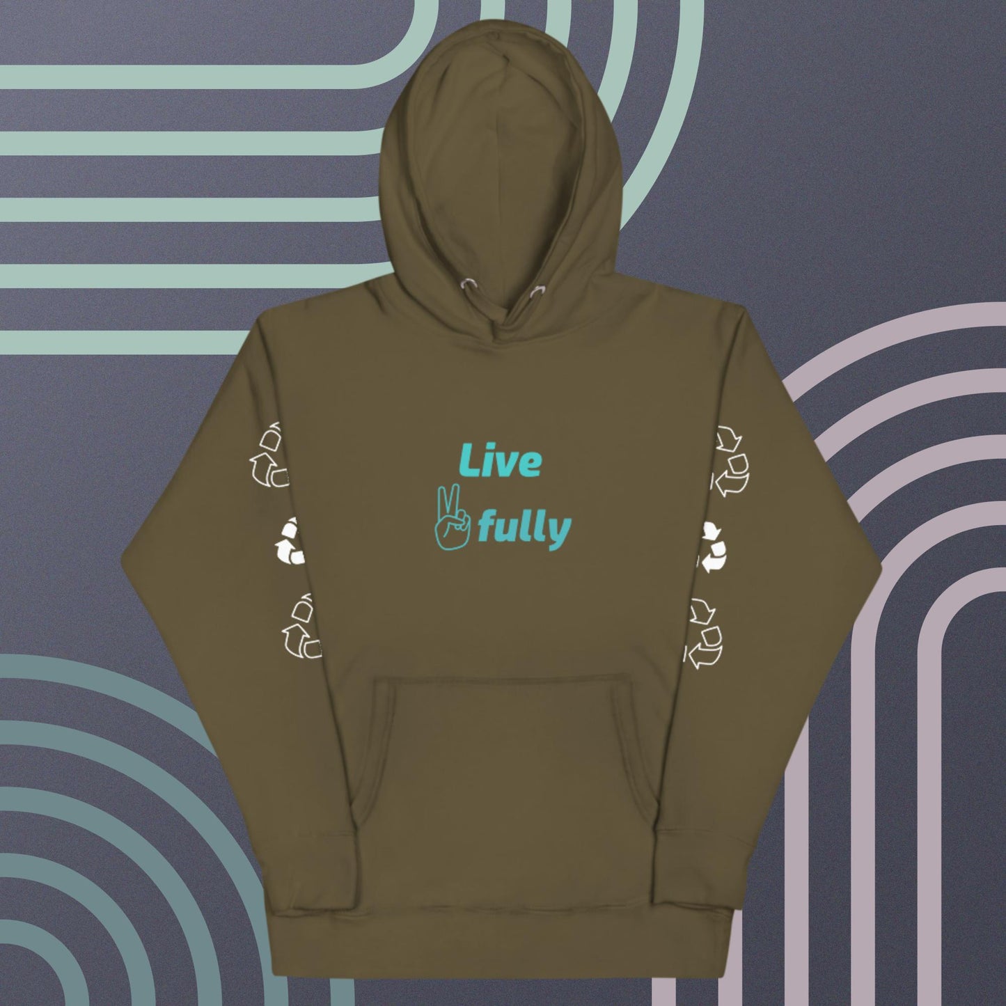 Unisex White 100% cotton sweatshirt, Assorted colors,  Long sleeve, Live Peacefully, peaceful logo