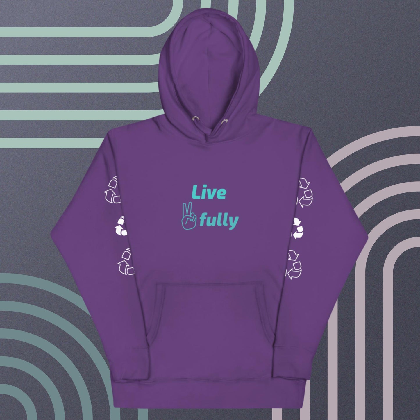 Unisex White 100% cotton sweatshirt, Assorted colors,  Long sleeve, Live Peacefully, peaceful logo