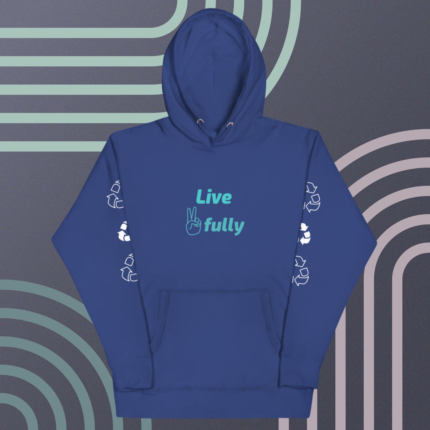 Unisex White 100% cotton sweatshirt, Assorted colors,  Long sleeve, Live Peacefully, peaceful logo