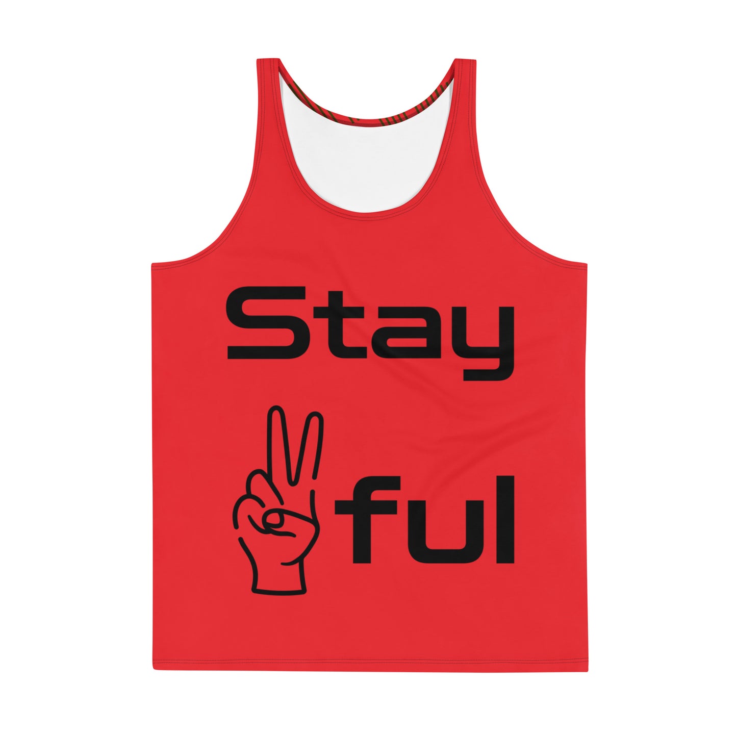 Unisex Red Stay ✌ful Tank Top XS-2XL