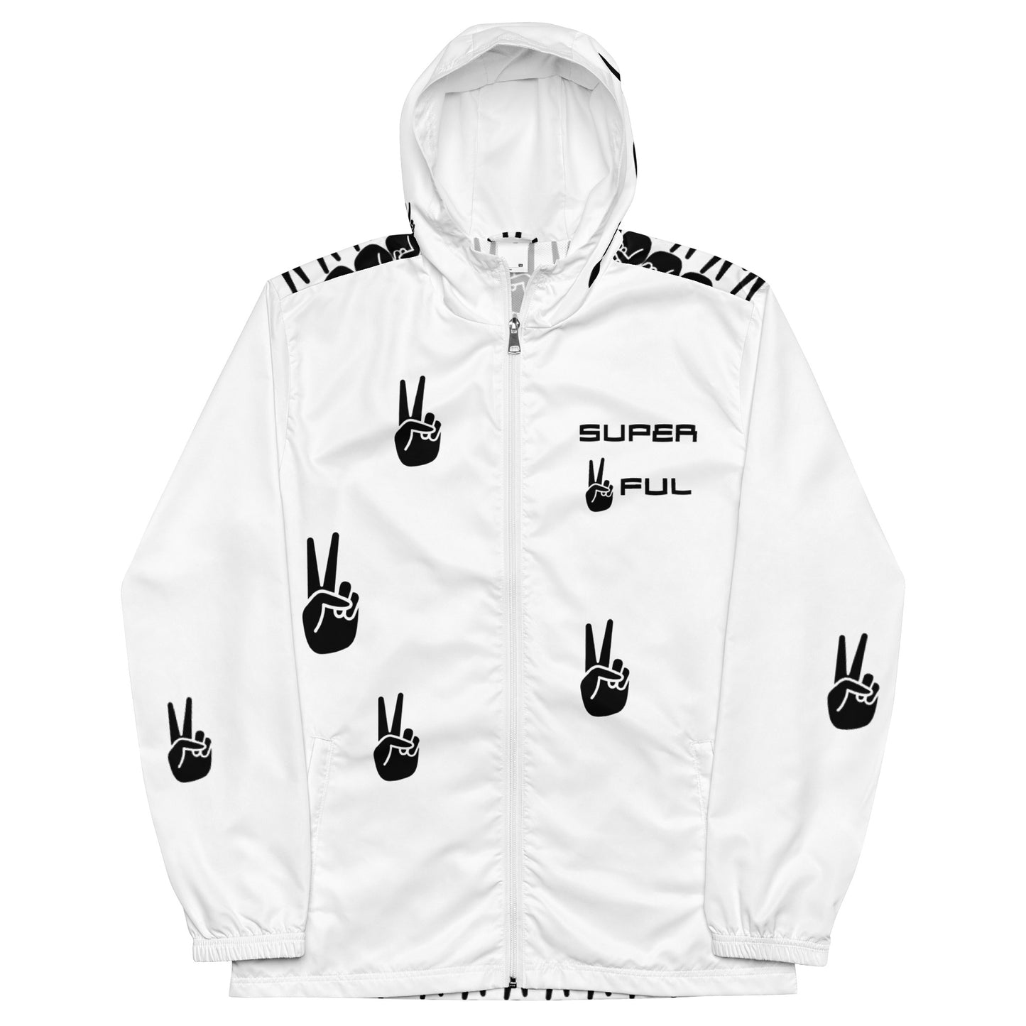 Men’s Black and White Super Peaceful windbreaker