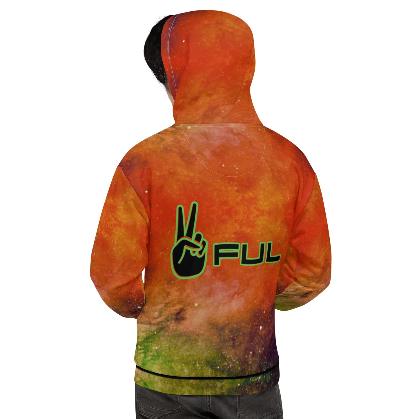 We Come in Peace Orange Green Unisex Hoodie