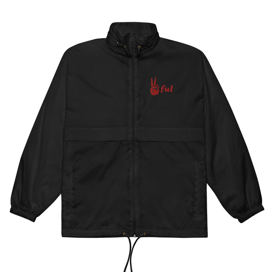 Unisex Peaceful Red Accent Windbreaker