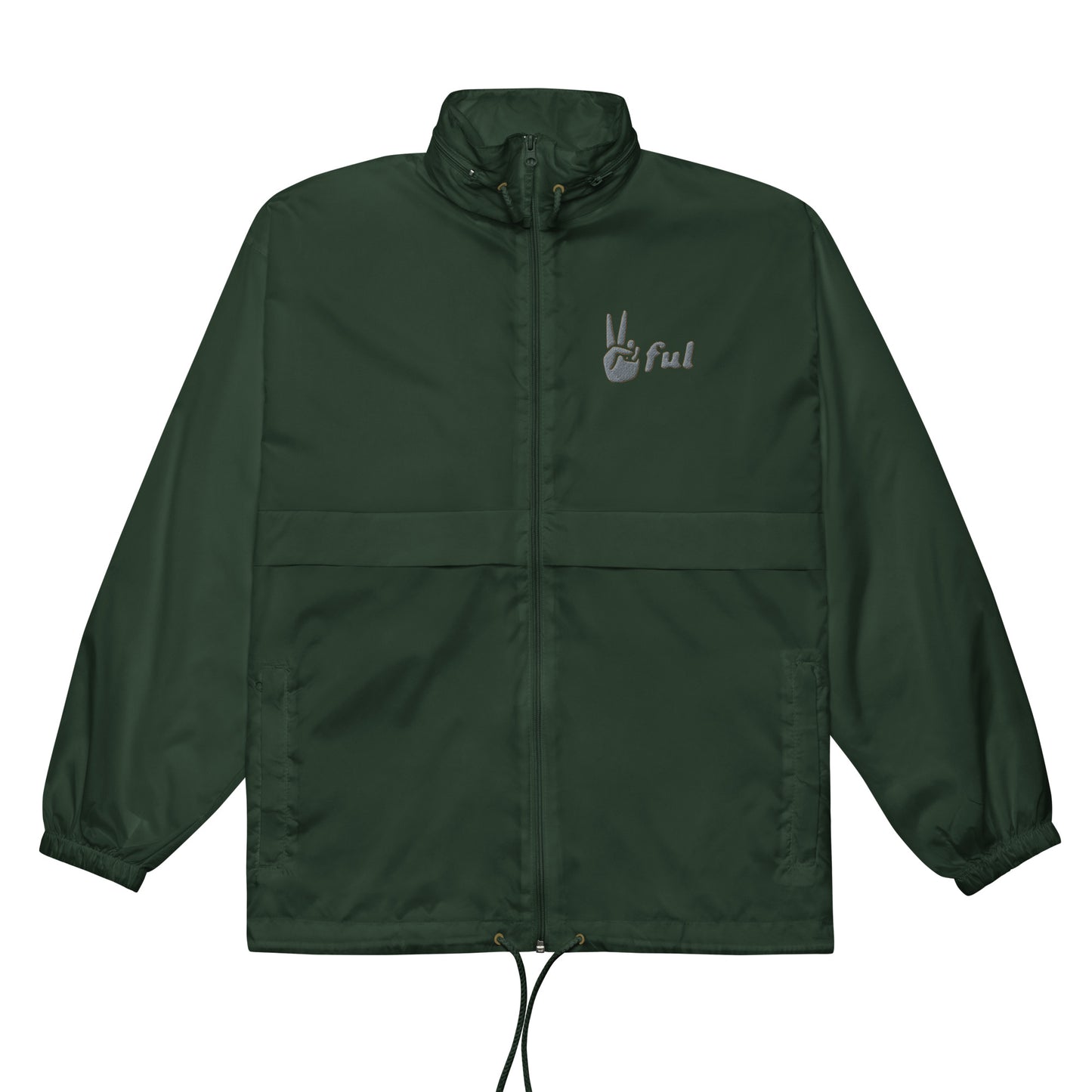 Unisex Silver Accent Peaceful Windbreaker