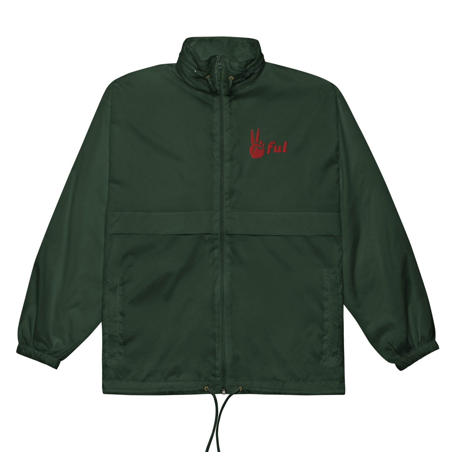 Unisex Peaceful Red Accent Windbreaker