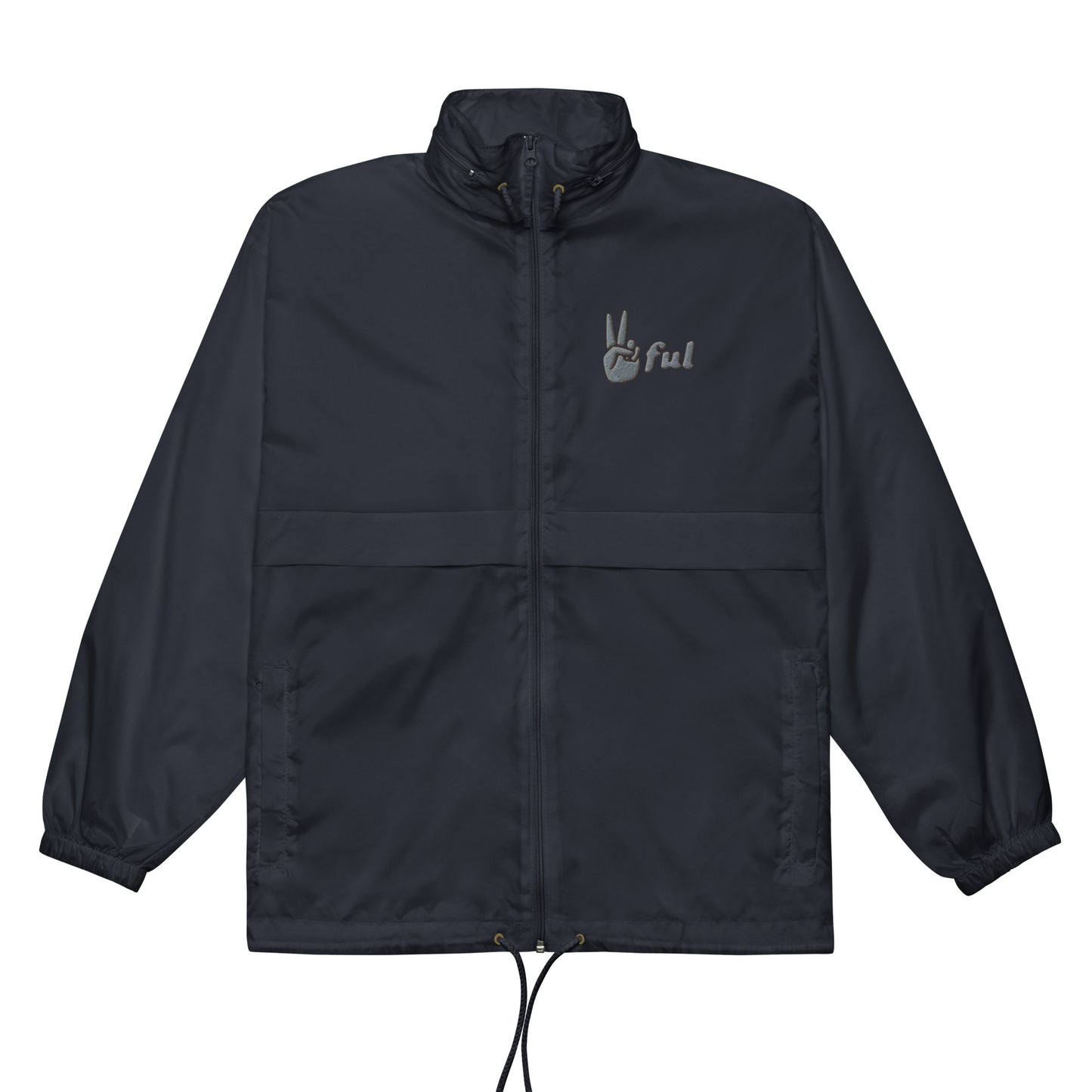 Unisex Silver Accent Peaceful Windbreaker