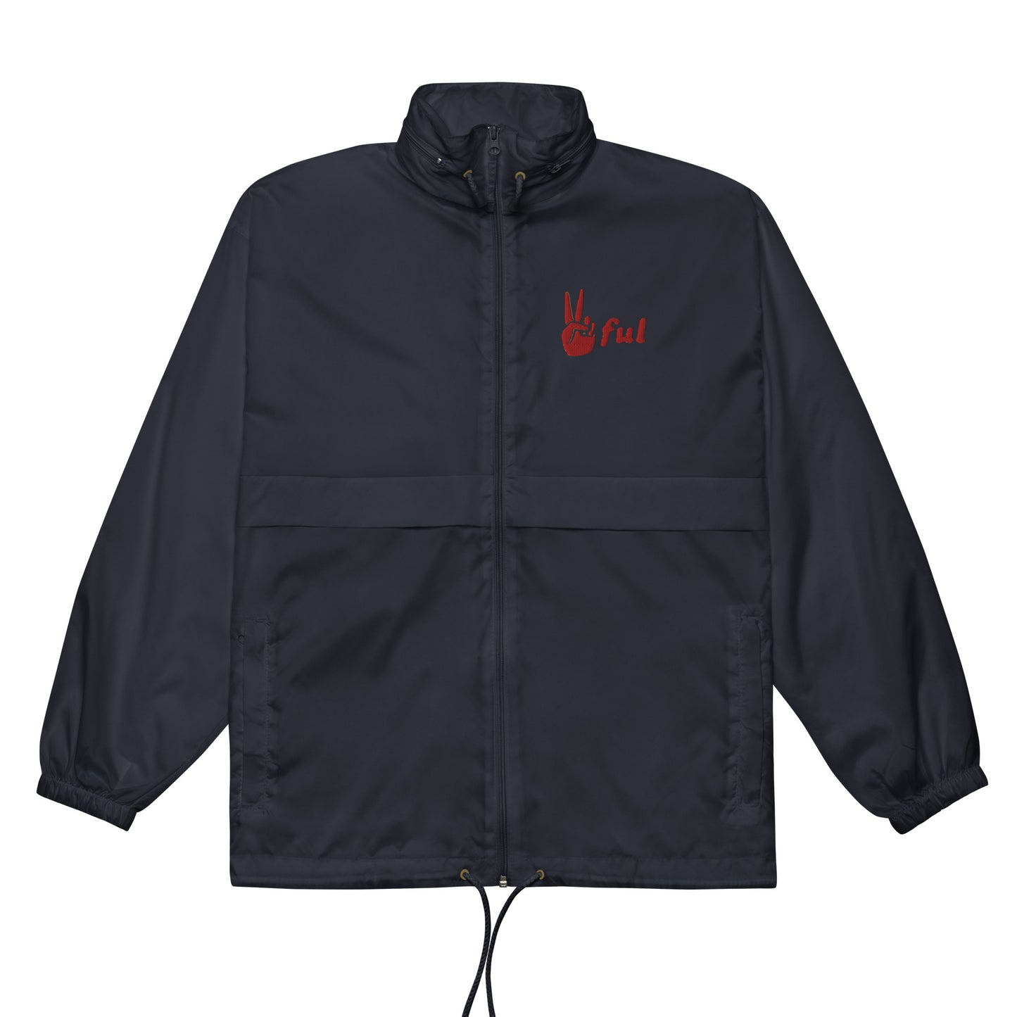 Unisex Peaceful Red Accent Windbreaker