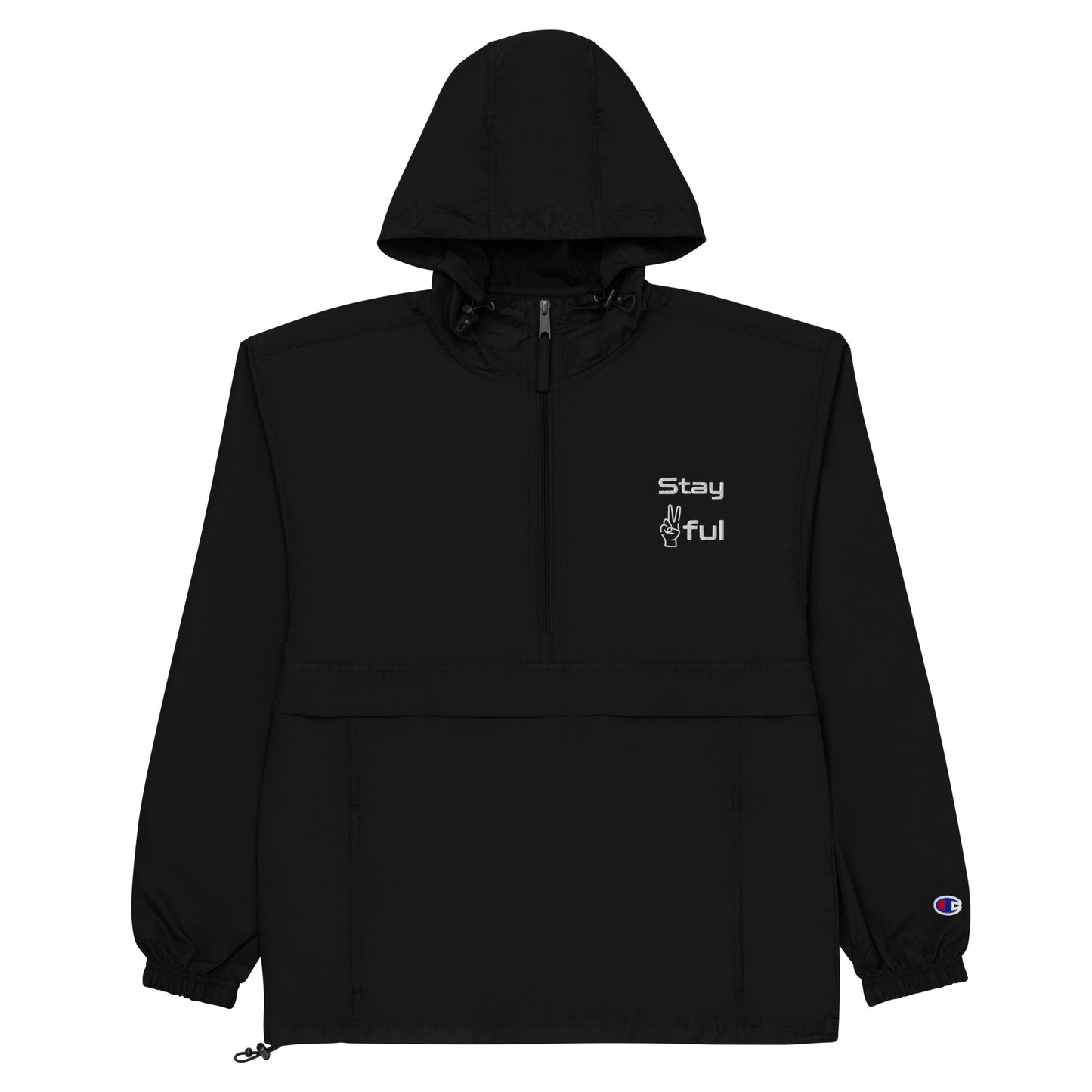 Stay Peaceful Embroidered Champion Packable Jacket