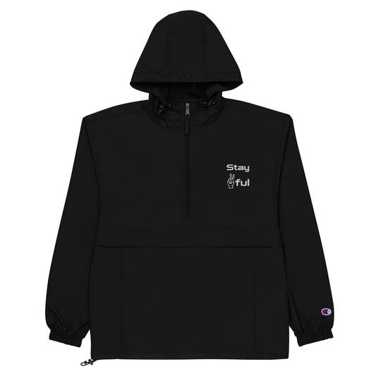 Stay Peaceful Embroidered Champion Packable Jacket