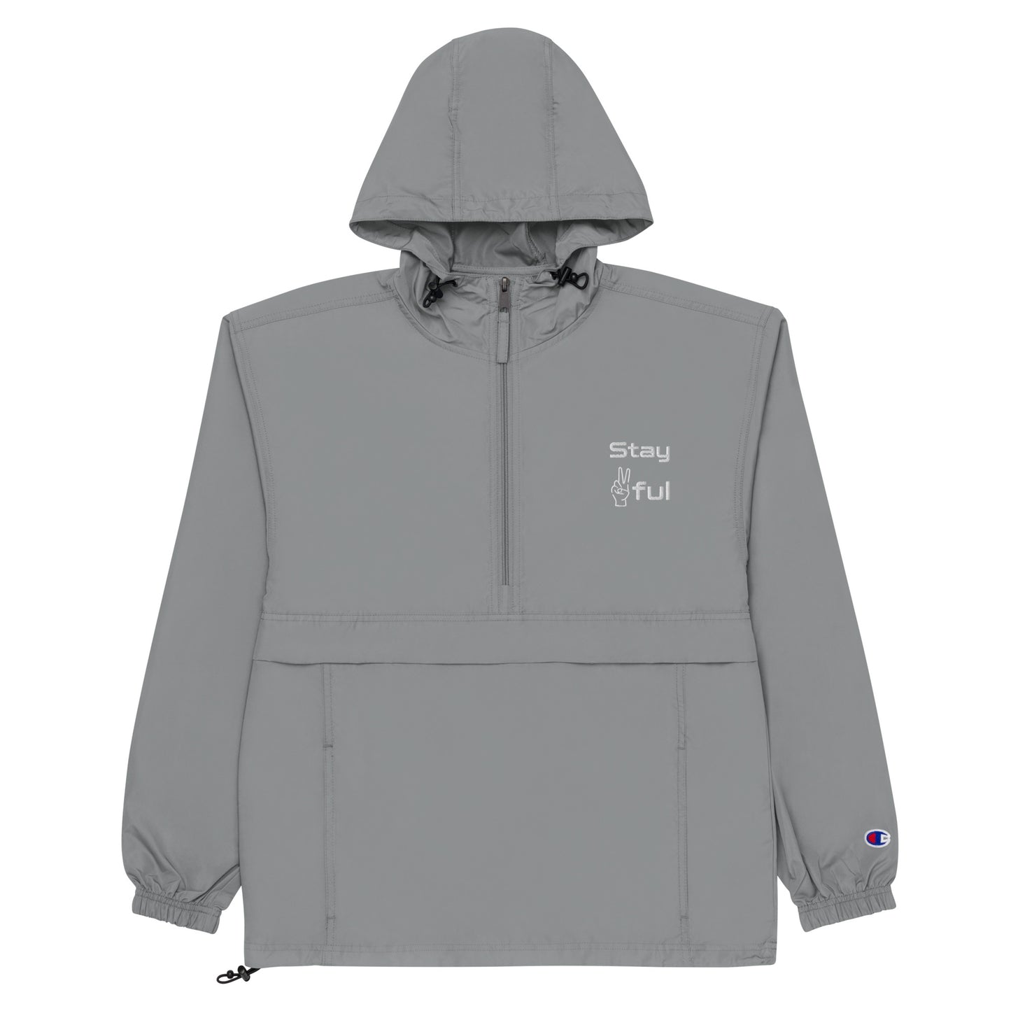 Stay Peaceful Embroidered Champion Packable Jacket