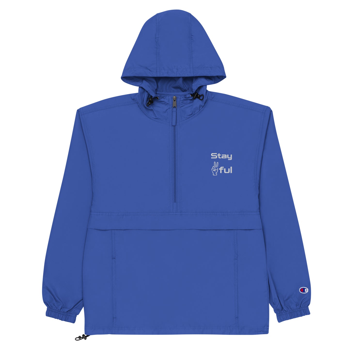 Stay Peaceful Embroidered Champion Packable Jacket