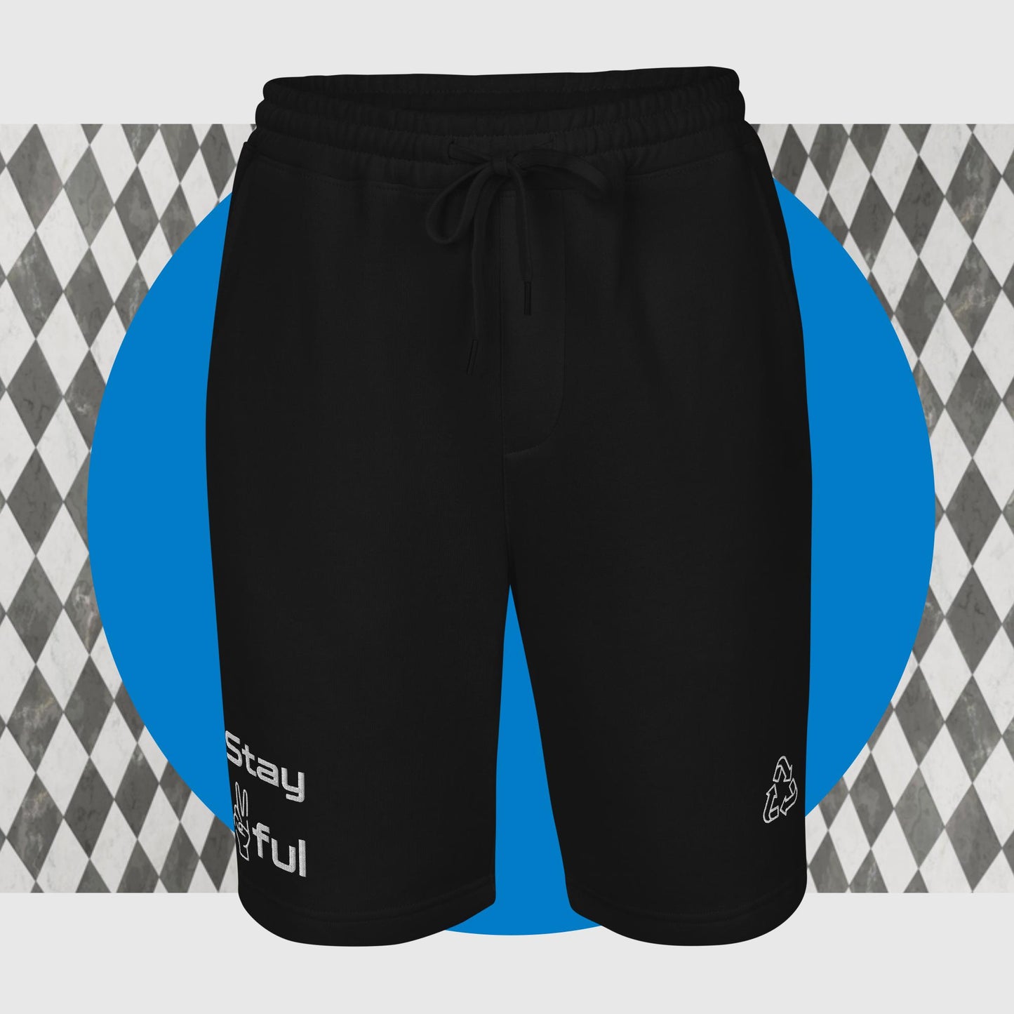 Stay✌️ful Mens Black fleece shorts