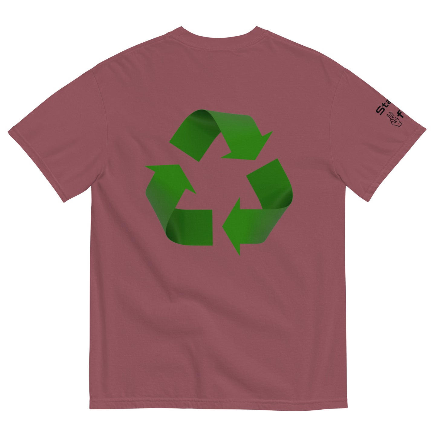 Unisex Red Cotton American/Canadian Flag Unison  garment-dyed heavyweight Peaceful t-shirt S-4XL