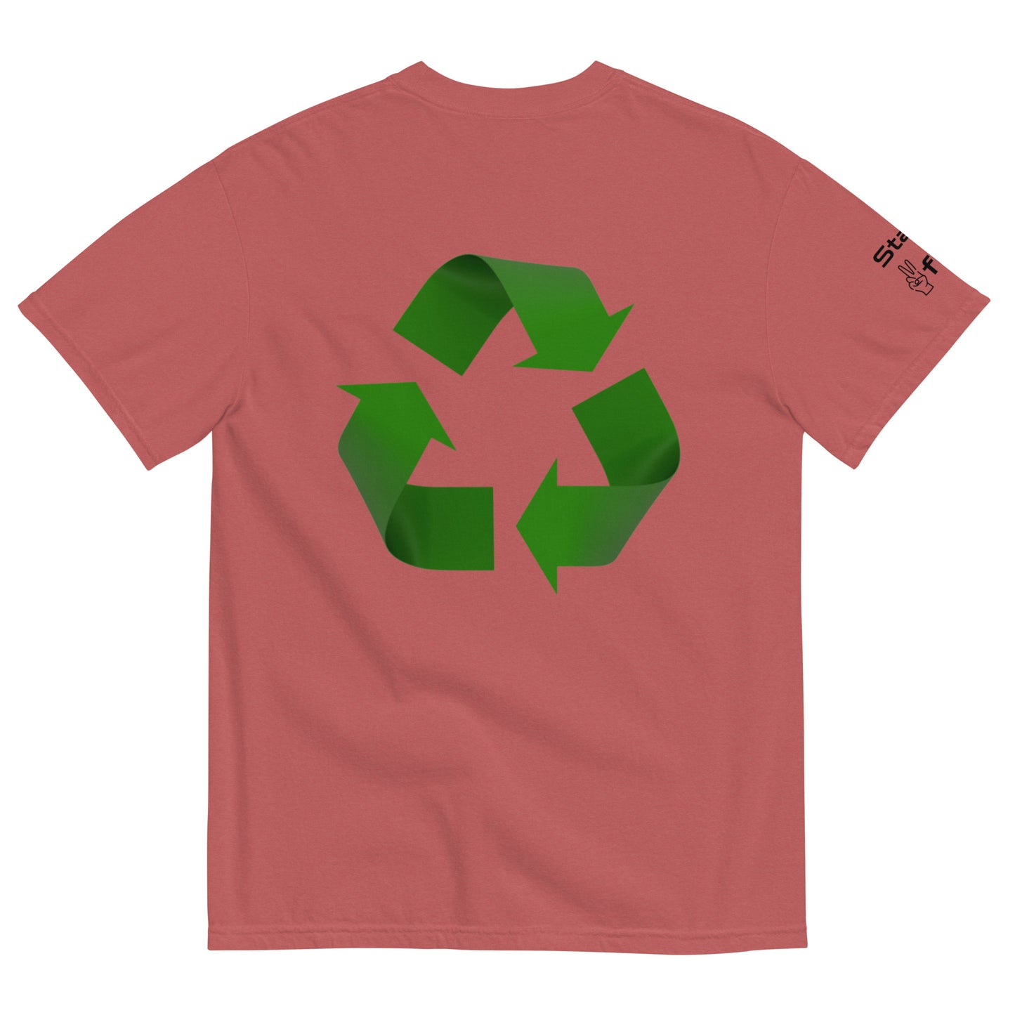 Unisex Red Cotton American/Canadian Flag Unison  garment-dyed heavyweight Peaceful t-shirt S-4XL