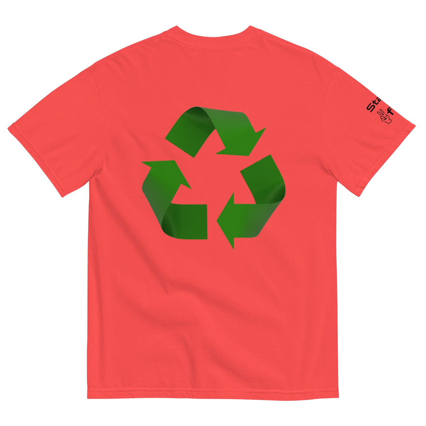 Unisex Red Cotton American/Canadian Flag Unison  garment-dyed heavyweight Peaceful t-shirt S-4XL