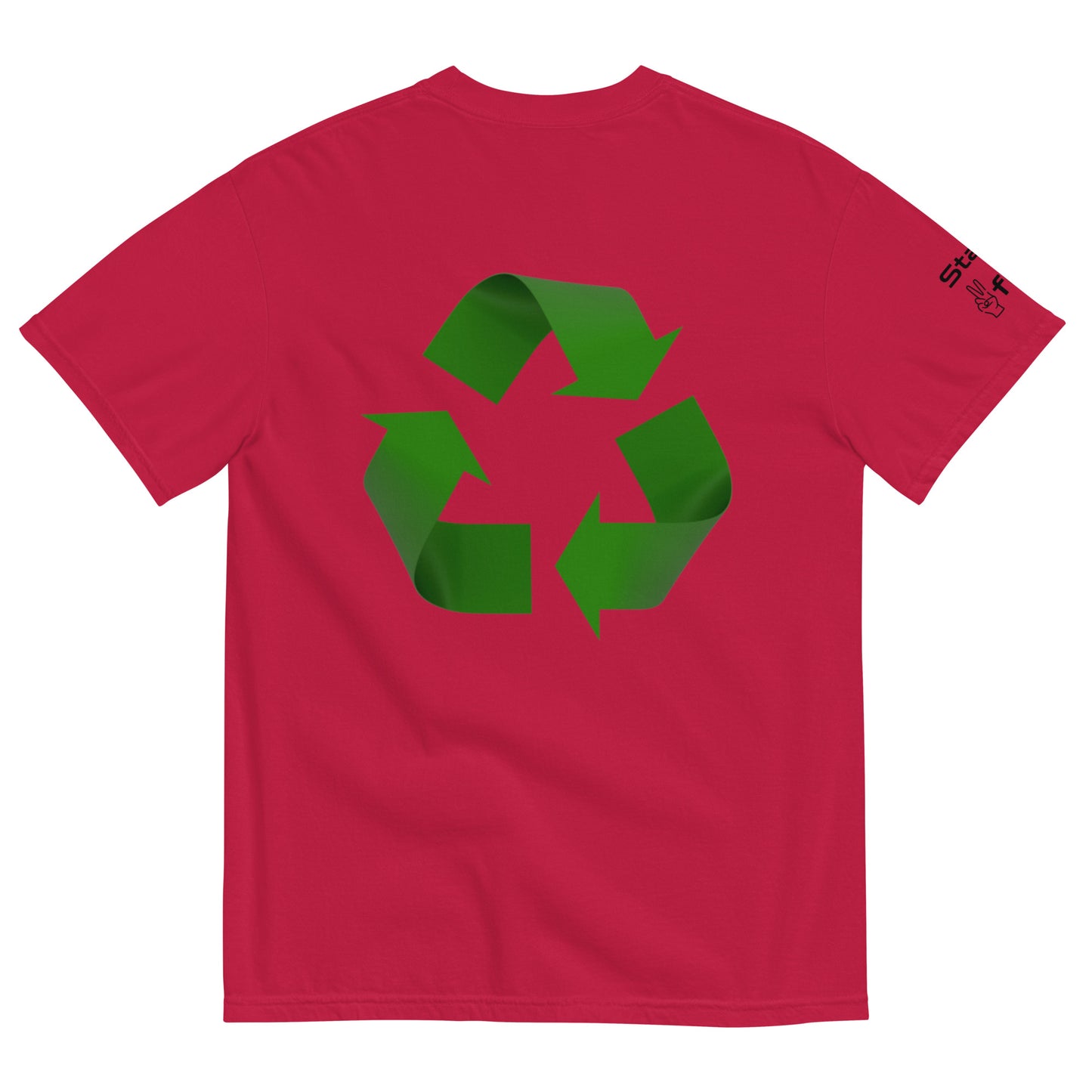 Unisex Red Cotton American/Canadian Flag Unison  garment-dyed heavyweight Peaceful t-shirt S-4XL